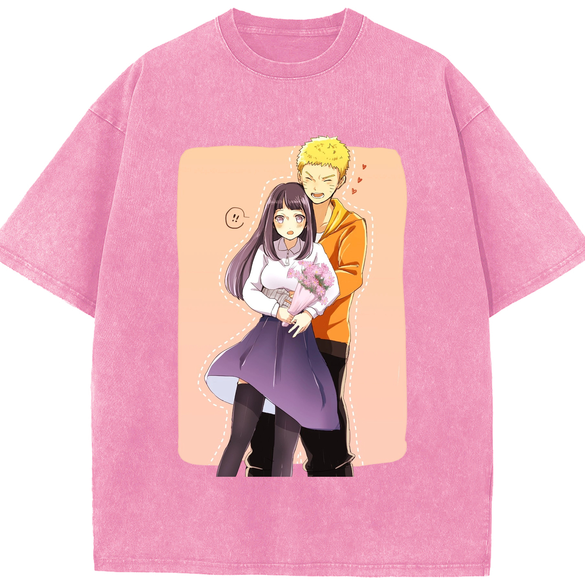 （画像用） NARUTO -ナルト- 日向ヒナタ Hyūga Hinata 綿100% ヴィンテージ風 半袖Tシャツ（フロントプリント）